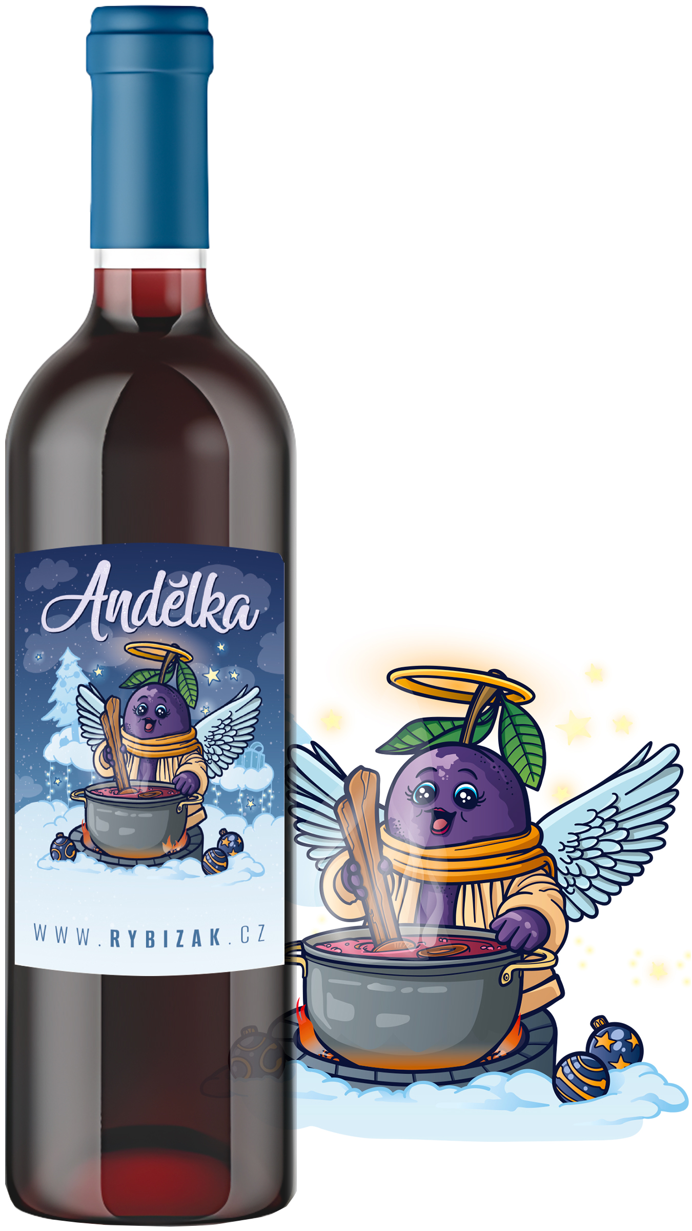 Andělka 0,75l  Švestkový speciál se skořicí | 12% alk.