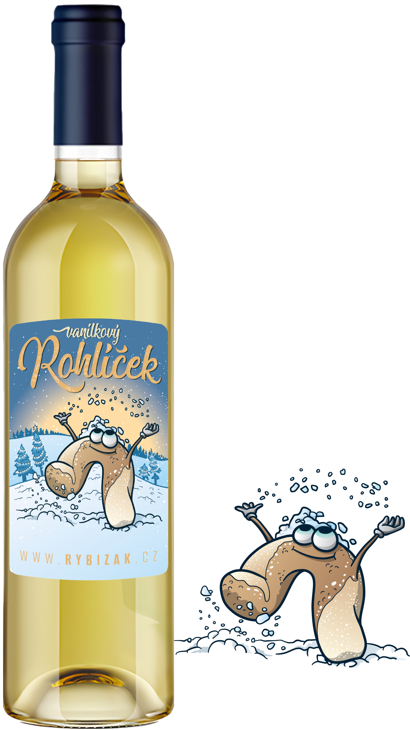 Vanilkový rohlíček 0,75l  Vanilkový speciál 12% alk.