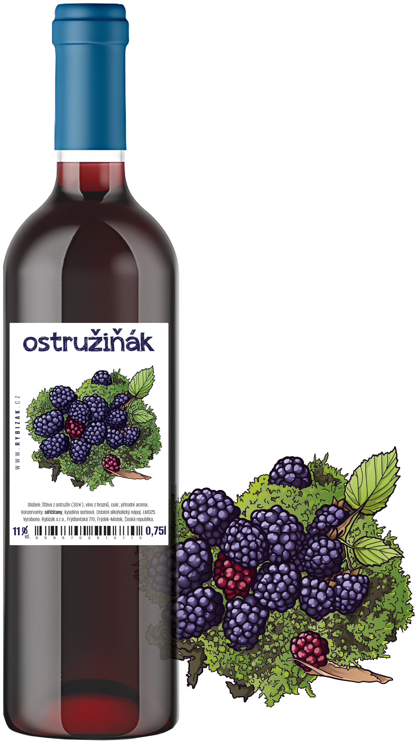 Ostružiňák 0,75l Ostružinový speciál 11% alk.