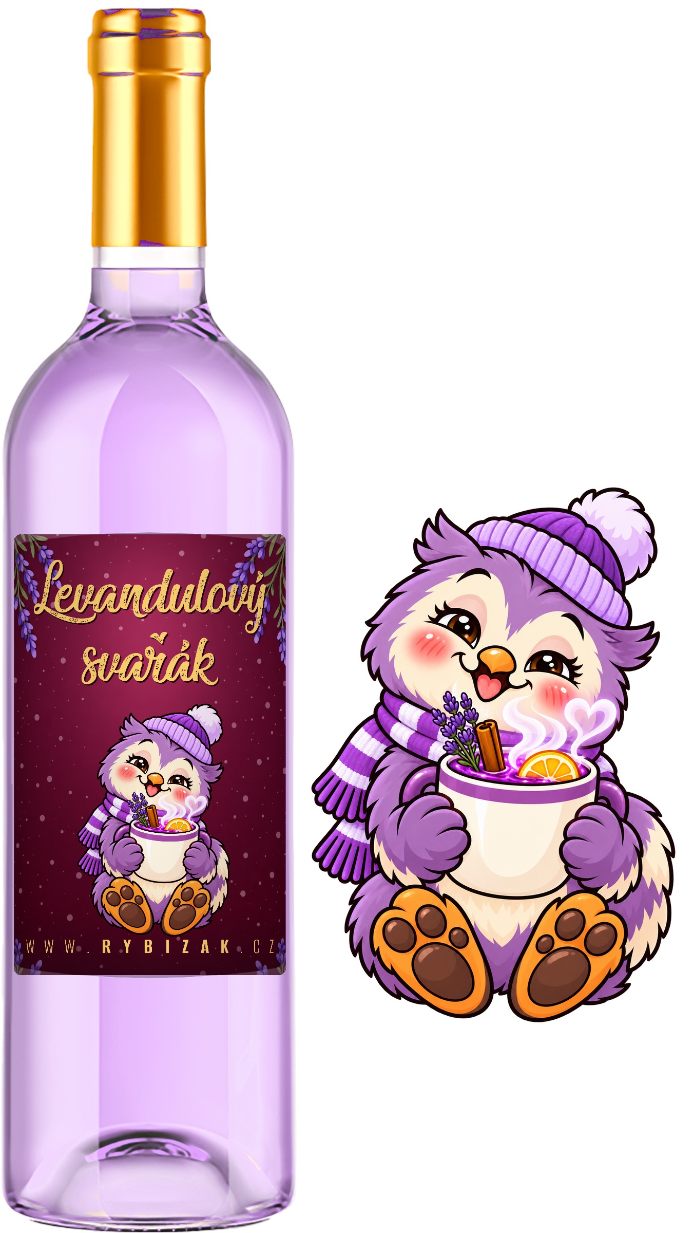 Levandulový svařák 0,75l Vánoční svařák z bílého vína s levandulí a skořicí 11% alk.